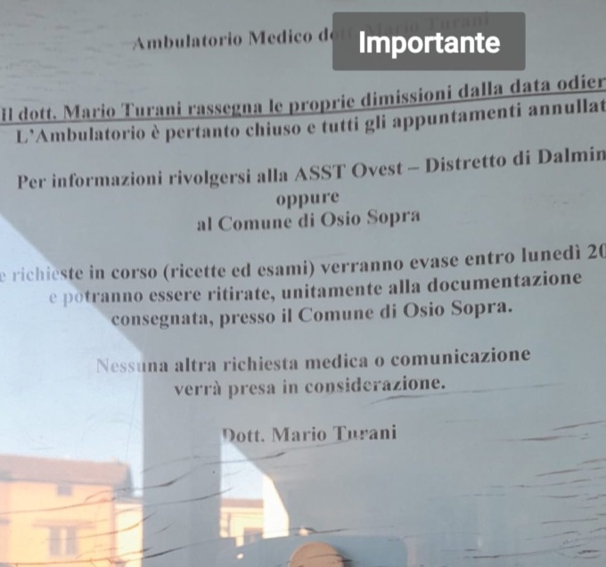 Giallo: il nuovo medico di Osio Sopra (quello per cui c’era gente in coda fin dall’alba) si è già dimesso?