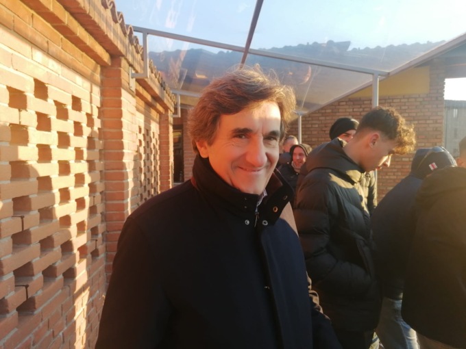 Urbano Cairo in tribuna allo stadio di Gandino: in campo c’era il figlio arbitro