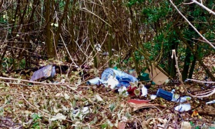 Rifiuti abbandonati ad Alzano, sulla strada che porta a Brumano: caccia al colpevole