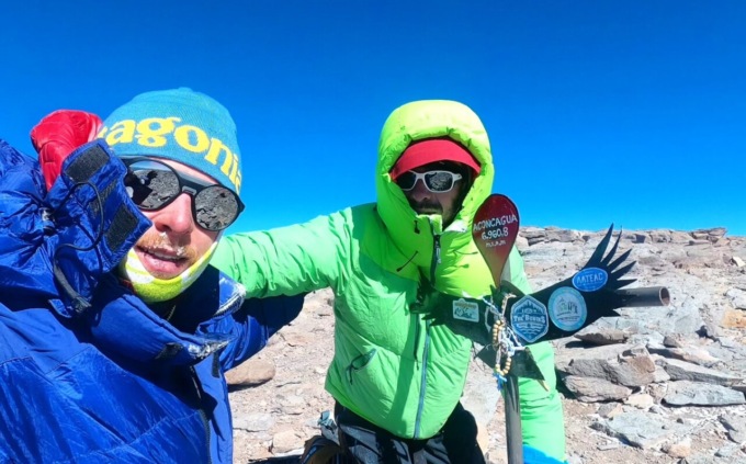 Sulla vetta più alta delle Ande: Daniele Carobbio di Oneta come il padre, ma 20 anni dopo