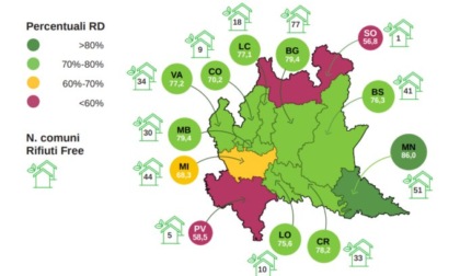 La Bergamasca è seconda in Lombardia per percentuale di raccolta differenziata