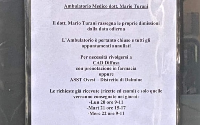 In 500 senza medico a Osio Sopra. Il sindaco: «Non vedo soluzioni a breve termine»