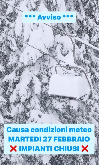 Troppa neve sulle montagne bergamasche: impianti fermi per Monte Pora, Piazzatorre e Colere