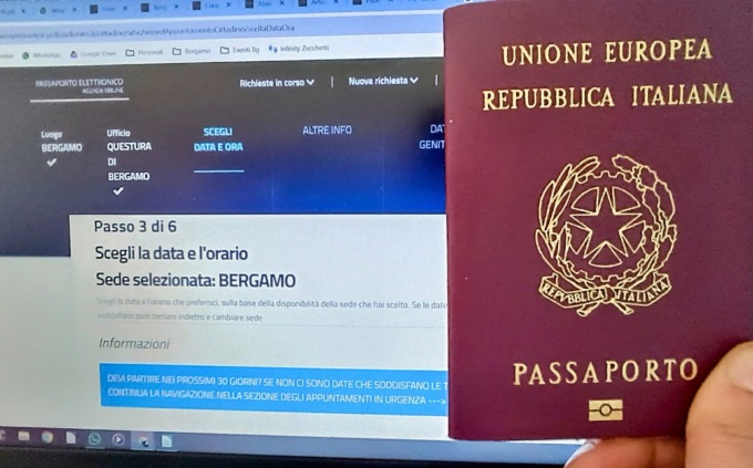 Passaporti, nuova procedura per prenotare l’appuntamento online a Bergamo e provincia