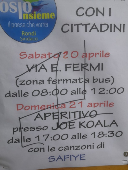 Svastiche sui manifesti elettorali della lista “Osio Insieme”. Solidarietà dagli avversari