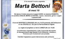 Vigolo si stringe intorno alla famiglia di Marta, che si è spenta a 10 mesi per una malattia rara