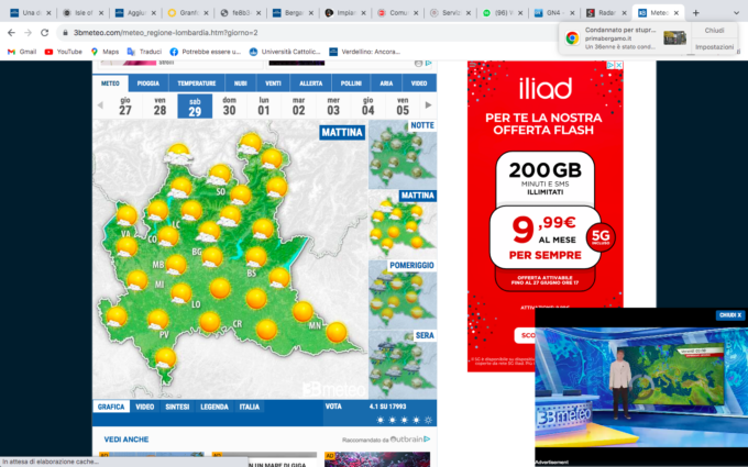 Arrivederci piogge, benvenuto caldo africano: a Bergamo picco a 32°C, ma durerà poco