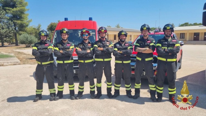 Continuano presidi e pattugliamenti dei Vigili del fuoco bergamaschi vicino ad Atene