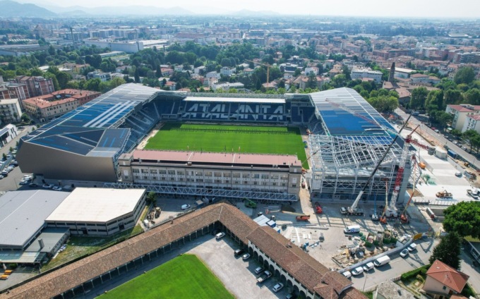 Gewiss Stadium, lavori avanti a gonfie vele: le ultime immagini. E anche Zingonia cresce