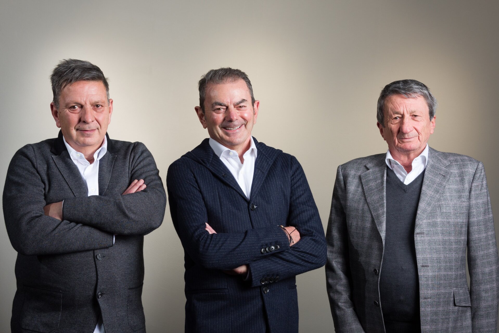 Da sinistra Maurizio, Angelo e Paolo Radici