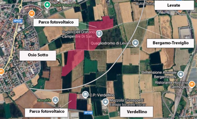Un maxi parco agrivoltaico nella piana di Saore, ma il Comune di Osio Sotto dice “no”