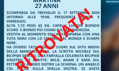 Martina Albano, la 27enne scomparsa da Treviglio, è stata ritrovata