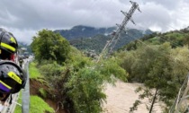 Forti piogge: Serio esondato a Villa, box allagati a Seriate. Cede un traliccio a Nembro