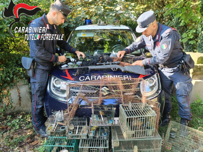 Aveva allestito un capanno di caccia illegale nel proprio giardino: denunciato 70enne di Ponteranica