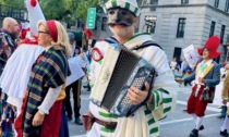 Stefano Folzi ha vestito i panni del Brighella a New York per il Columbus Day