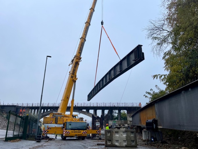 Completata la posa delle travi del Ponte Rino della T2 della Val Brembana a Villa d’Almè