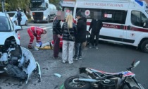 Scontro tra auto e moto ad Albino, in tilt il traffico dalla Val Seriana verso Bergamo