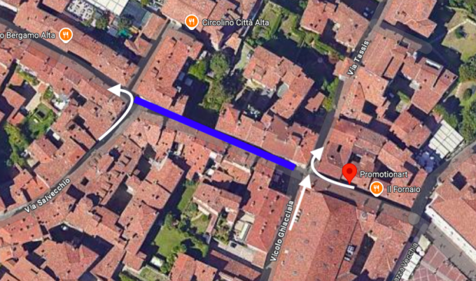 Lavori lungo la Corsarola in Città Alta: attenzione a come cambia la circolazione