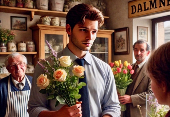 I fiori alle donne di casa, come faceva suo papà: quel giovane romantico a Dalmine