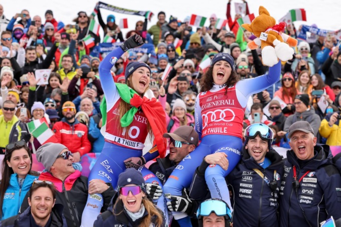 Apoteosi azzurra a La Thuile: Brignone prima, Goggia si ferma a un solo centesimo