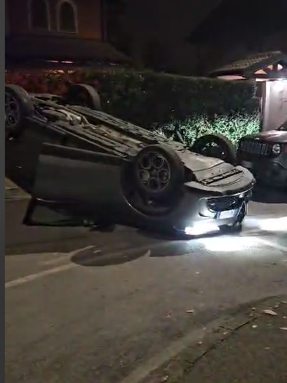 Si ribalta l’auto dei ladri inseguiti dalla polizia a Brignano Gera d’Adda: cinque arrestati