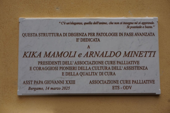 Il ricordo di Kika Mamoli e Arnaldo Minetti: l’Hospice di Borgo Palazzo intitolato a loro