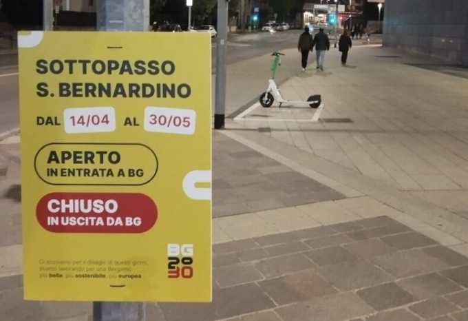 Il sottopasso di via San Bernardino chiuderà per nove mesi, causa cantiere per il raddoppio