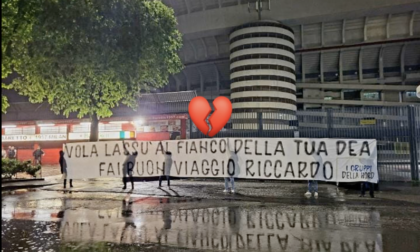 «Vola lassù al fianco della tua Dea»: la Curva Nord dell'Inter dedica uno striscione a Claris
