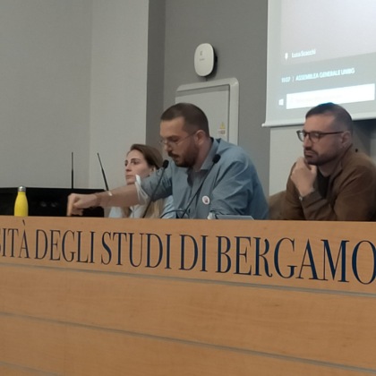 Protesta dei lavoratori in UniBg contro la riforma del ministro Anna Maria Bernini