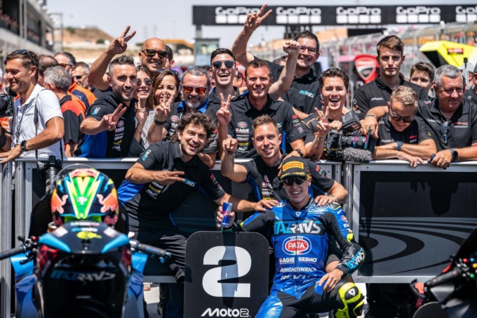 Moto2, spettacolo puro ad Aragon: Moreira porta Italtrans sul secondo gradino del podio