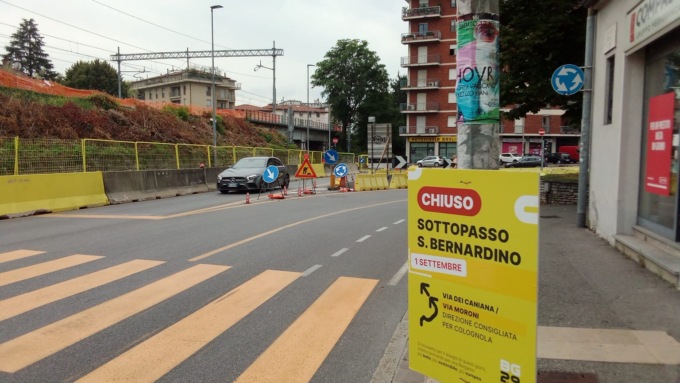 Via San Bernardino a Bergamo, lunedì (1 settembre) chiude il ponte. Si salvi chi può!