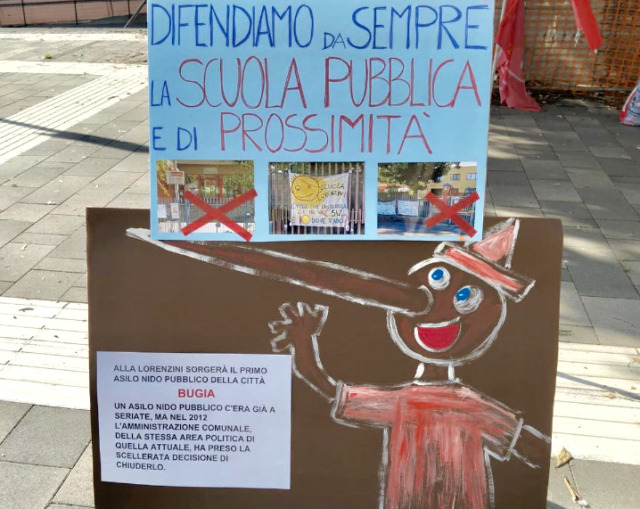 Scuola Aldo Moro di Seriate, l’opposizione porta la protesta in piazza