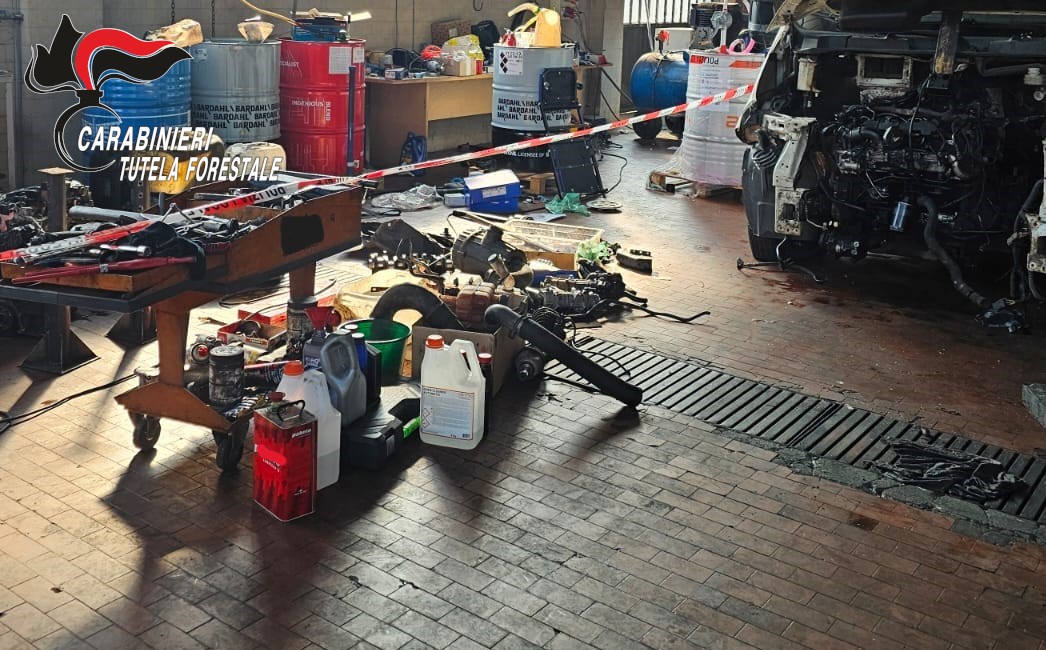 Telgate, officina abusiva e deposito illegale di rifiuti: denunciato titolare di una ditta