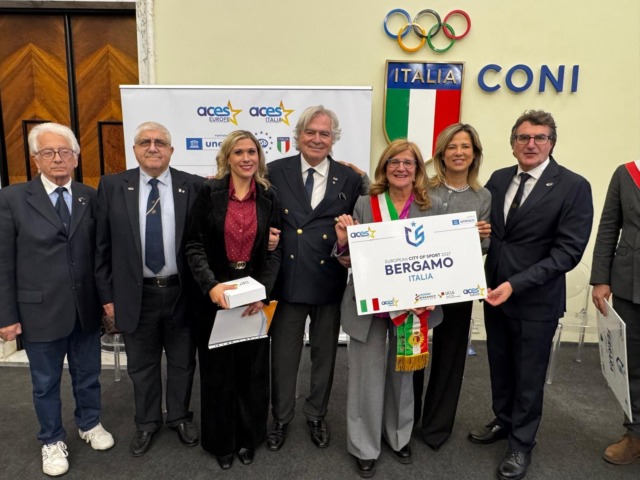 Bergamo Capitale Europea dello Sport 2027: consegnata alla sindaca Carnevali la targa ufficiale