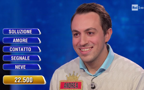 Andrea di Caravaggio, dodici volte campione a L’Eredità: si porta a casa un bottino da oltre 22 mila euro