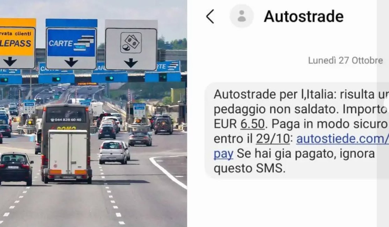 Truffa di Natale 2025: un sms con un pedaggio autostradale da 6,50 euro che non esiste e un link che riporta a un “canale ufficiale”