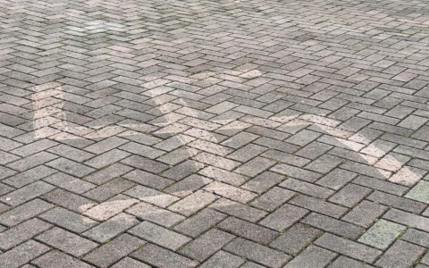 Davanti al Centro incontri e cultura di Antegnate è stata disegnata una svastica con una idropulitrice