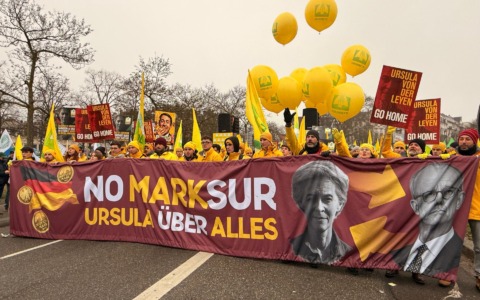 In marcia contro il Mercosur a Strasburgo anche i giovani bergamaschi di Coldiretti: «No a concorrenza sleale»