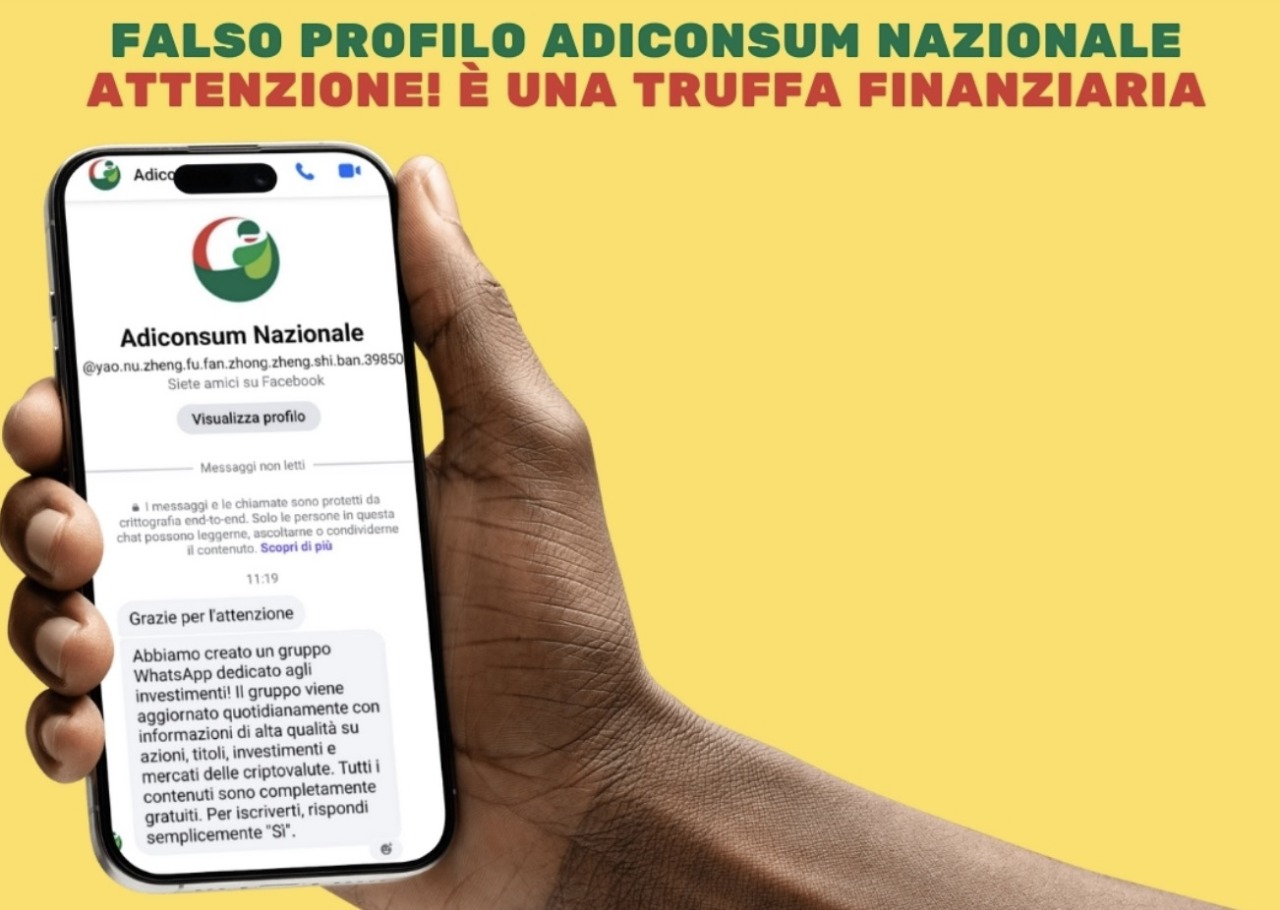 Truffa online col profilo fake di Adiconsum: l’allarme arriva anche in Bergamasca