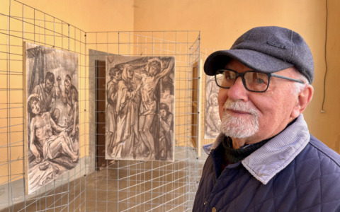 La mostra “Via della Croce” ad Albino e il ricordo di Renato Nembrini, che posò come Gesù
