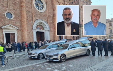 L’ultimo, sentito, saluto di Caravaggio a Franco e Fabio Legramandi: padre e figlio sono spirati insieme