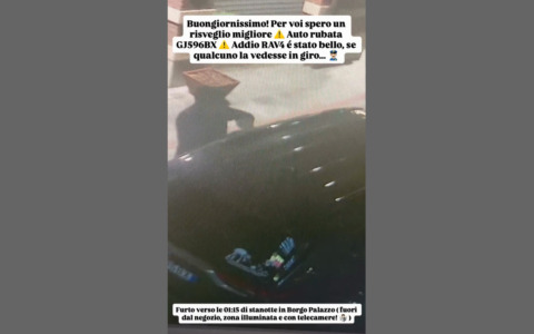 Furto davanti all’Ottica Skandia, in Borgo Palazzo: un ladro ruba l’auto del titolare Nicola Viscardi