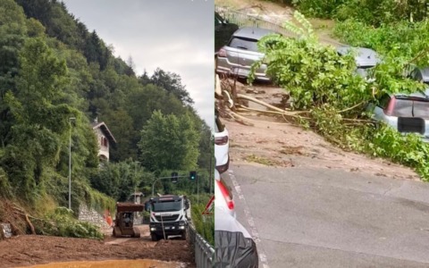 Frane sia in Val Seriana che in Val Brembana: massa di fango e disagi a Parre e Branzi