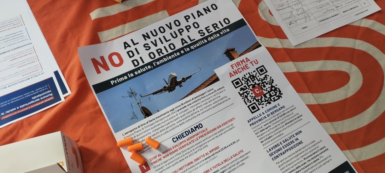 I punti della raccolta firme promossa dai comitati civici contro lo sviluppo dell’aeroporto di Orio