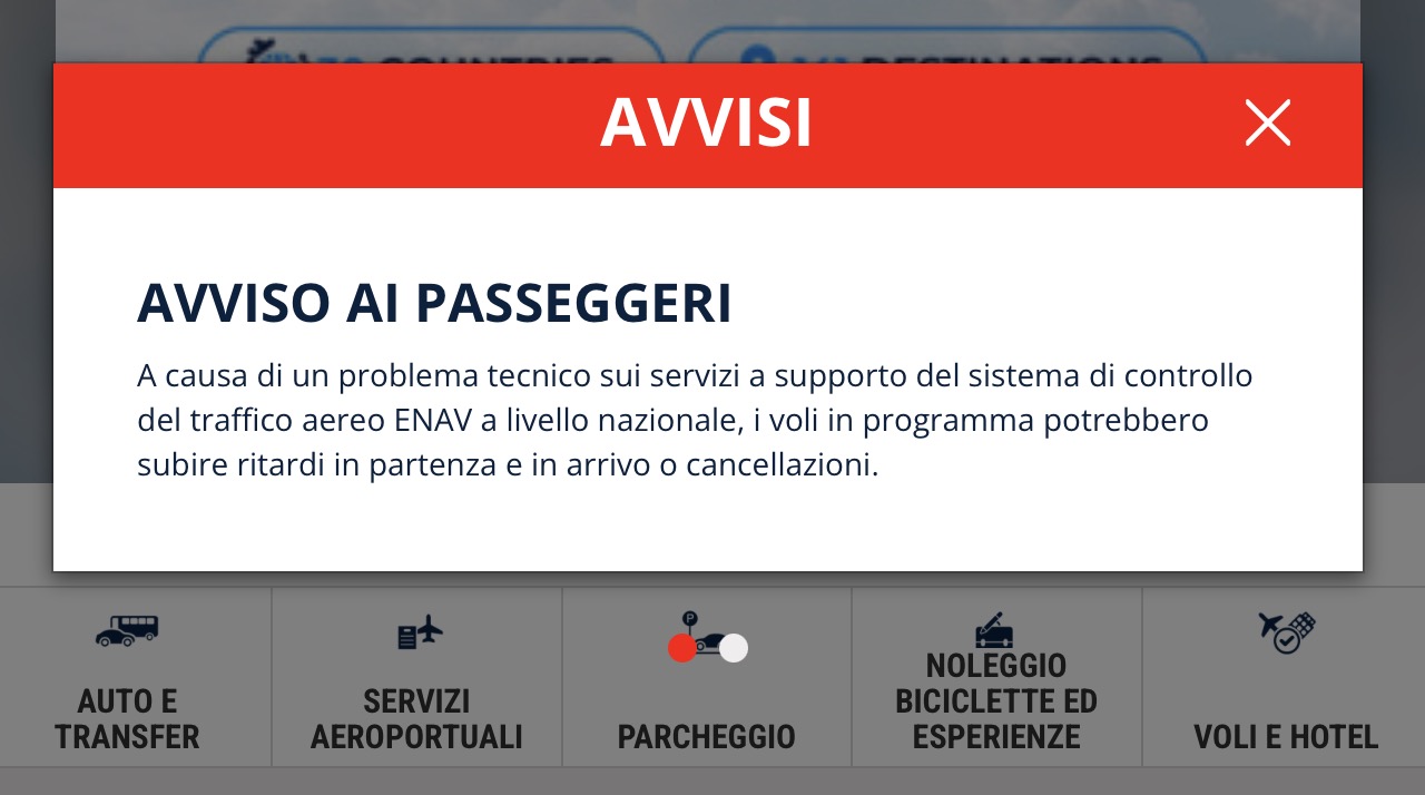 Caos voli per un guasto di Enav: stop e ritardi anche a Orio al Serio