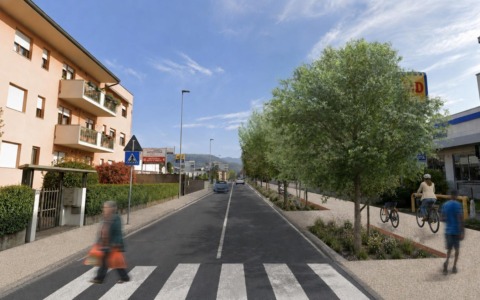 Via Ghislandi cambia volto: più verde e una nuova ciclopedonale